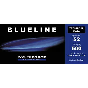 Autobaterie autobaterie Ca/Ca 52Ah 500A P+, výprodej, nahrazeno EXIQA Ultra B555B2, Powerforce, Powerforce 52