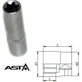 Ruční nářadí Nástrčné hlavice torx 3/8'' E4-E8 dlouhé,5ks ASTA