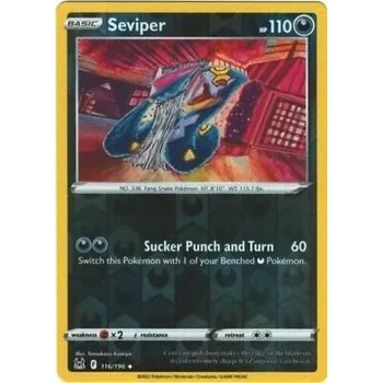 Společenská hra Pokémon karta Seviper 116/196 Reverse Holo - Lost Origin