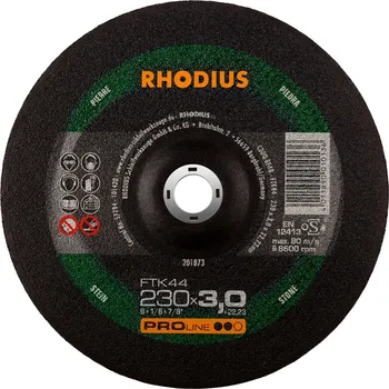 Řezný kotouč Rhodius 201873 | Řezný kotouč 230x3,0x22,23 mm, FTK44, vypouklý