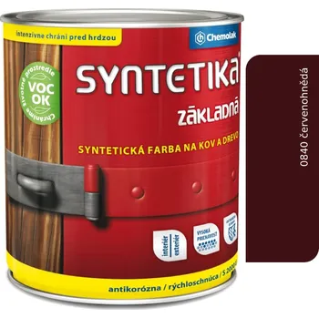 barva na kov Chemolak SYNTETIKA S 2000 U červenohnědá - základní barva na dřevo i kov 2,5l