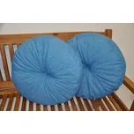 Polštář kulatý velký tyrkysový set 2 kusy