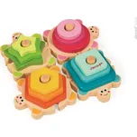 Janod dřevěná skládačka a vkládačka Želvy Učíme se tvary a barvy