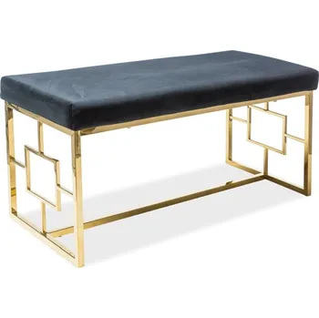 Taburet Nábytek PEGAS s.r.o. Taburet NOIR, černý sametový Aksamit 105/zlatá