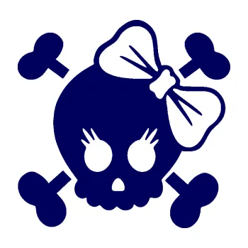 Samolepicí dekorace na vozidlo Lebka 059 pravá s mašlí (23 - tmavě modrá) SAMOLEPKA NA AUTO, NÁLEPKA, FÓLIE, POLEP, TUNING, VLASTNÍ TEXT, TISK, AUTOSAMOLEPKY.cz, POLEPY, OBRÁZEK, LOGO, 3D STICKERS