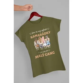 Dámské oblečení Dámské tričko Kamarádky Barva: Khaki, Velikost: 2XL