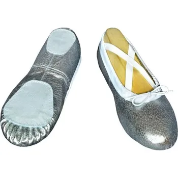 Pánská obuv Baletní a taneční piškoty kůže Classic - dělená podešev - stříbrné - Velikost (EUR) 35 TPK0215