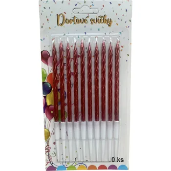 Dortové svíčky - červená (10ks)