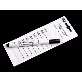 Textilní nažehlovací páska Nažehlovací štítek s popisovačem