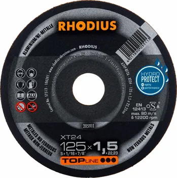 Řezný kotouč Rhodius 205911 | Řezný kotouč 125 x 1,5 x 22,23 mm, XT24, rovný