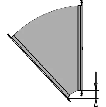 OB45-400 45° oblouk protiproudého rekuperační výměník systému Alteko TERNO-S