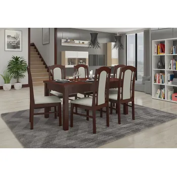 Jídelní set Nábytek PEGAS s.r.o. Sada stolu s židlemi RODOS 53 Tmavý ořech