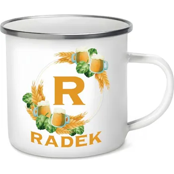 Plecháček - Pivní věnec s monogramem a jménem Radek