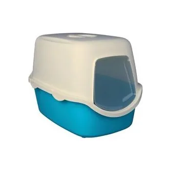 Toaleta pro kočku WC kočka kryté domek VICO 40x40x56 TR modro/bílá