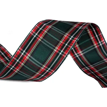 Stuha Károvaná stuha s drátem šíře 40 mm