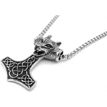 Náhrdelník Steel Jewelry Náhrdelník thorovo kladivo z chirurgické oceli NH231059 dárkové balení zdarma