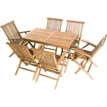 DEOKORK Zahradní teaková sestava IVORY II. 1+6 (ZDARMA polstry)