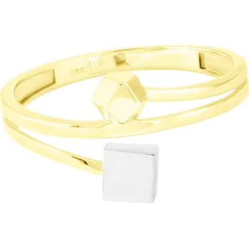 Prsten GEMMAX Minimalistický zlatý prsten Geometrické tvary vel. 57 – zlatý šperk ryzosti 585/1000 v Dárkovém balení s Certifikátem GLRCN-57-01367