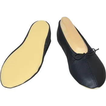 Dámská sálová obuv Gymnastické cvičky kůže Iris - podešev pryž - černé - 36