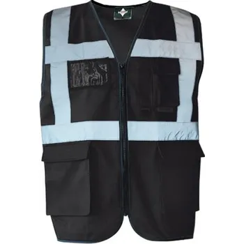 Korntex Berlin Multifunkční reflexní vesta na zip KX802 Black XXL