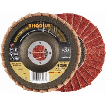 Brusný kotouč Rhodius 303346 | Lamelový brusný kotouč 125 mm, hrubá zrnitost, VLS brúsne rúno