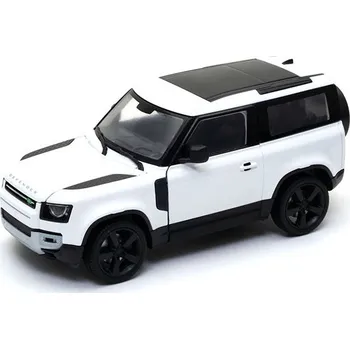 auto na autodráhu Kovový model Land Rover Defender bílý 1:24