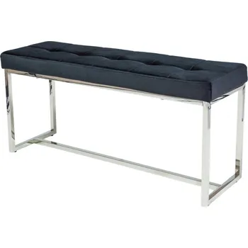 Taburet Nábytek PEGAS s.r.o. Taburet FESTINA, černý sametový Aksamit 105/stříbrná