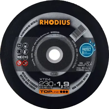 Řezný kotouč Rhodius 205914 | Řezný kotouč 230 x 1,9 x 22,23 mm, XT24, rovný