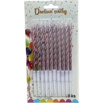 Dortové svíčky - růžová (10ks)