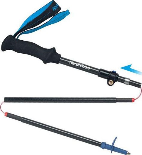 Naturehike karbonová skládací treková hůlka ST07 115-135cm 190g - modrá