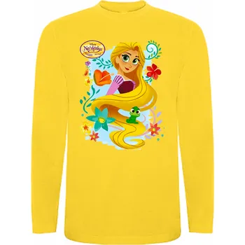 Dívčí tričko Tričko s dlouhým rukávem Na vlásku - Rapunzel Locika a Pascal Barva: Nebesky modrá/ světle mod., Velikost: 146/152 - 11/12