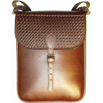 turistický batoh Lesnická brašna z hnědé hovězinové kůže polozdobená