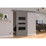 Nábytek PEGAS s.r.o. Posuvné dveře na stěnu CENTO 86 Gray+Black Lacobel