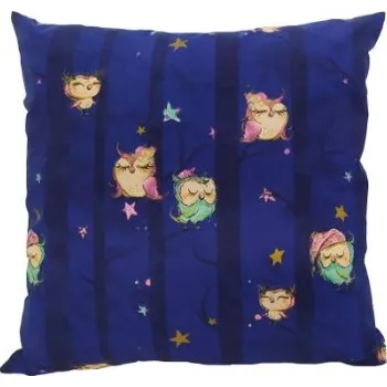 Dekorativní polštářek Dekoráční polštář Sovičky na modré 45 x 45 cm | RTex