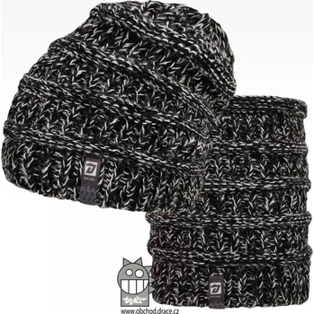 Čepice Pletená čepice a nákrčník Dráče - Etna 05, černobílá Barva: Černá, Velikost: 52-54