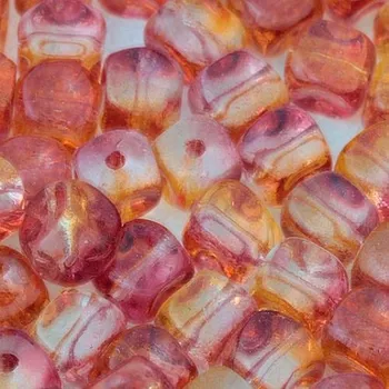Materiál na výrobu šperku Korálek mačkaný KOSTIČKA 5mm červenooranžová4512