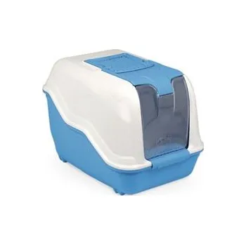 Toaleta pro kočku WC kočka NETTA kryté s filtrem modrá 53x39x40cm