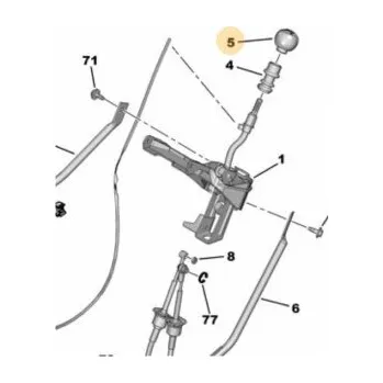 Hlavice řadicí páky hlavice řadící páky ORIGINAL C/P 5B C8/806 černá, 2403Z5, ORIGINAL F, ORG 2403Z5