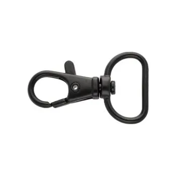 Galanterní kovová karabina ryba šíře 20 mm, černá