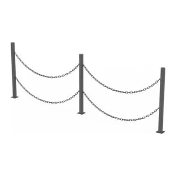 Plotový sloupek HTI BOLLARDS Parkovací sloupek s řetězy O035.00 Materiál konstrukce: nerez, Povrchová úprava: ne