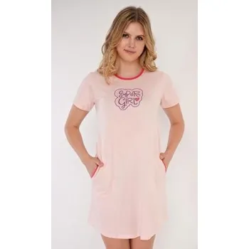 Dámské noční prádlo Dámská noční košile Vienetta Secret Super girl světle lososová S