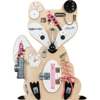 Dřevěná hračka Foxy Family Montessori activity board Woodland Liška Stefanie Varianta: Se stojanem - samostatně stojící