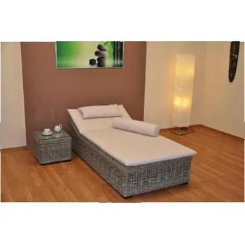 Zahradní lehátko Ratanové lehátko s odkládacím stolkem - AX