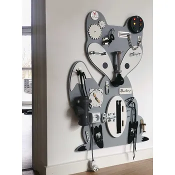 Dřevěná hračka Foxy Family Montessori activity board Woodland Lišák Leon Varianta: Bez stojanu - montáž na zeď