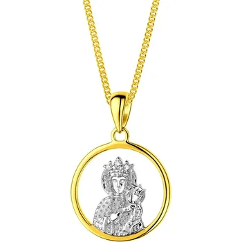 Přívěsek Zlatý přívěsek s diamantem - Matka Boží - 0,003 ct - ryzost 585 - 220.600