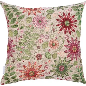 Dekorativní polštářek Dekorační polštář květy a listy, 45x45 cm