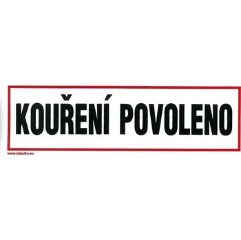 Značení Magg 120083 Kouření povoleno 210x70mm - plastová tabulka