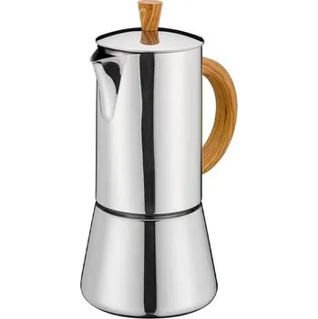 Kávovar Cilio FIGARO Kávovar espressa na 6 šálků - 300 ml na indukci dřevěné ucho