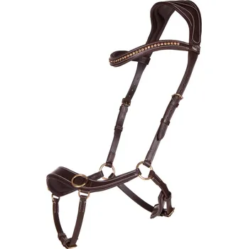 Věšák na sedlo a uzdečku QHP Uzdečka bezudidlová Anatomical QHP, hnědá COB