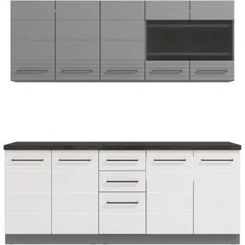 Kuchyňská linka Kuchyňská linka 200 Ellena-bílá/šedá - bez pracovní desky